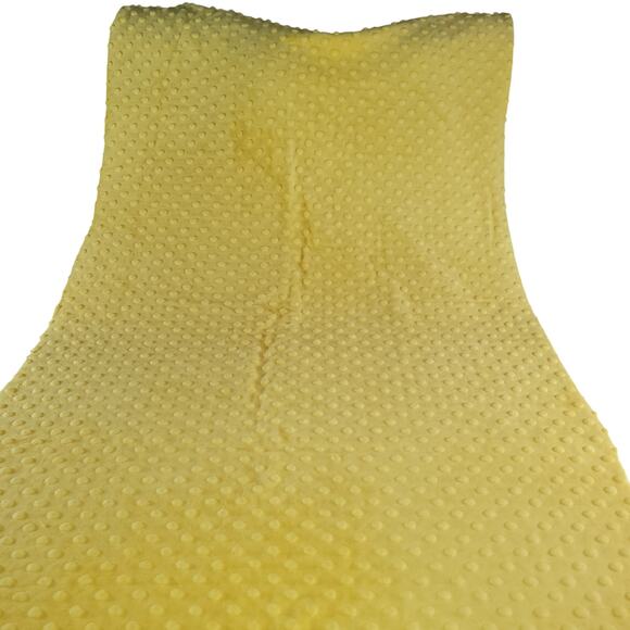 Soft Yellow Minky Dot Fabric 64 x 22" Polyester Plush Craft Sewing Baby Material - Picture 6 of 8
